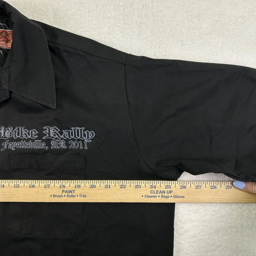 Choppers Button-Up Shirt Mens XL Black Biker Rally Fayetteville 2011 Motorcycle
